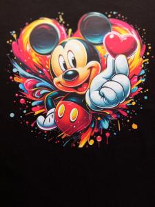 Dětské triko černé "Mickey Mouse" srdce v prstech Dětské triko černé "Mickey Mouse" srdce v prstech