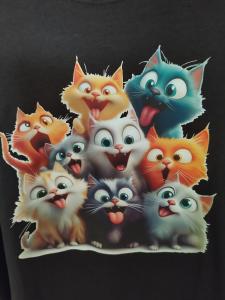 Dětské triko černé "Kočky" Dětské triko černé "Kočky"