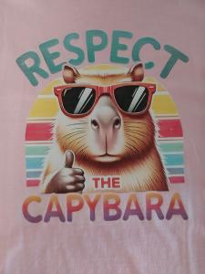 Dětské tričko růžové "Respect Capybara" Dětské tričko růžové "Respect Capybara"