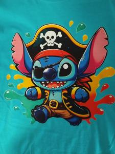 Dětské tričko tyrkysové "Stitch pirát" Dětské tričko tyrkysové "Stitch pirát"